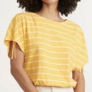 Marine Layer Golden Yellow Striped Tee